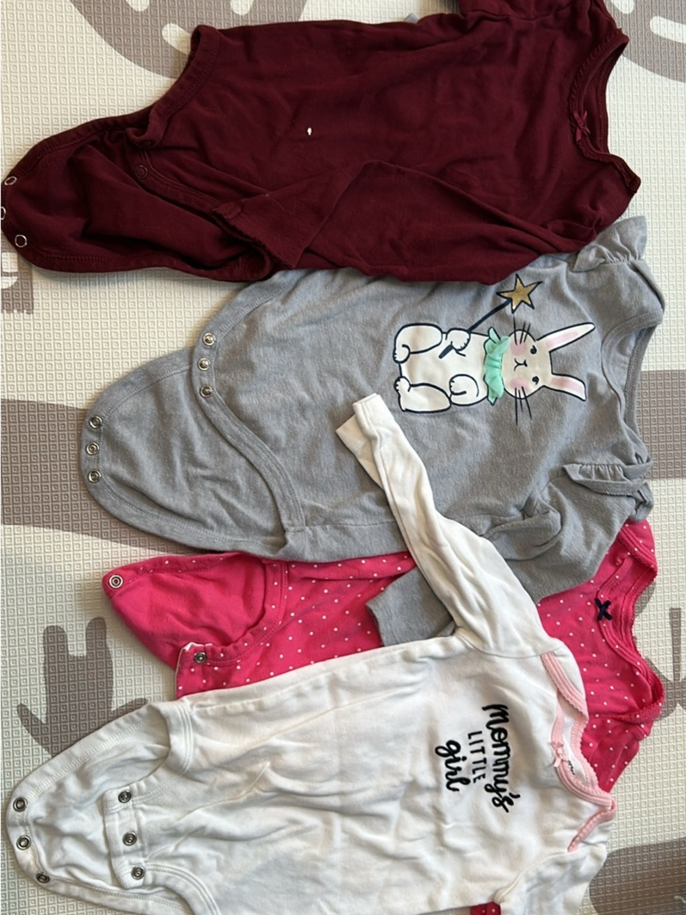 Grey Bunny Graphic Baby Bodysuit